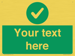 Custom green background, green circle with tick